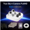 Lắp đặt trọn gói 4 Camera Kbvison 2M KX-2011S4 + Đầu ghi KX-8104H1+Ổ cứng 500GB